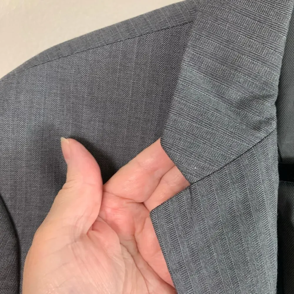 Banana Republic Men’s Gray Herringbone Sport Coat Blazer 42R Tailored